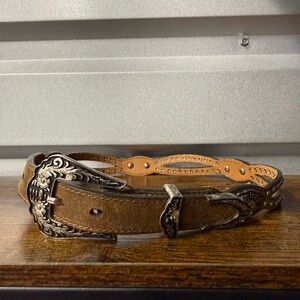 Nocona Women's Cutaway Leather Western Belt Style N3012044 Size 24